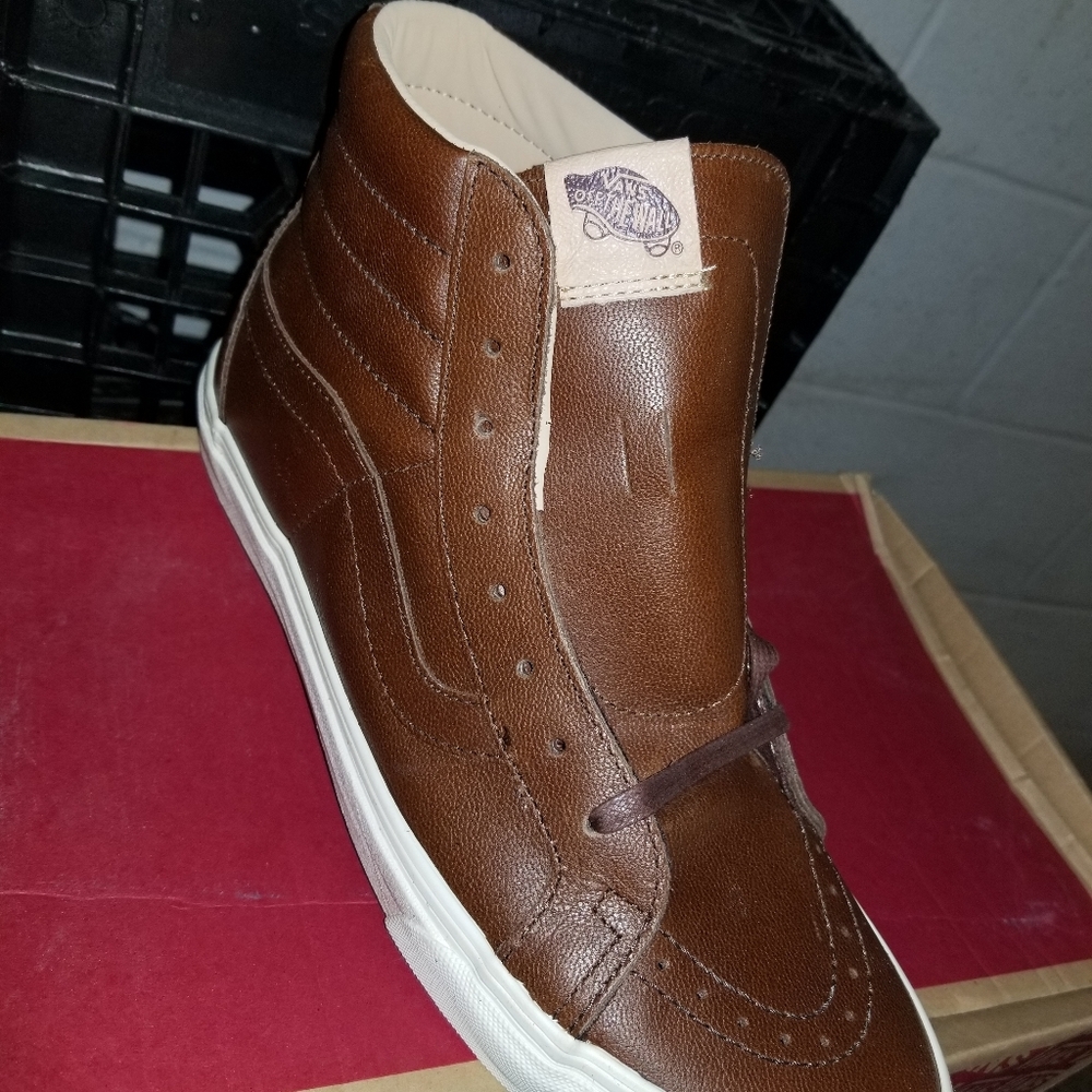 Van's sk8-hi REISSUE LUX LEATHER CHOCOLATE  PORCIN